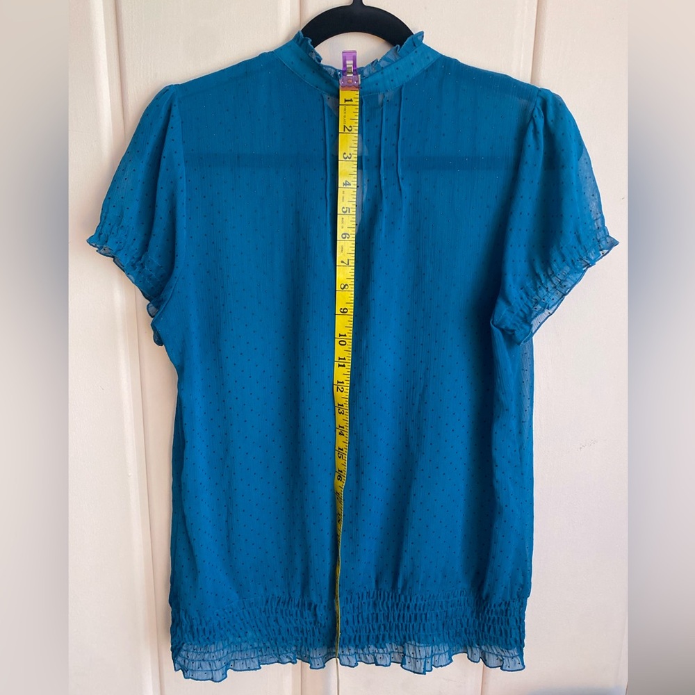 Vanity Teal Ruffle Blouse - Picture 4 of 4